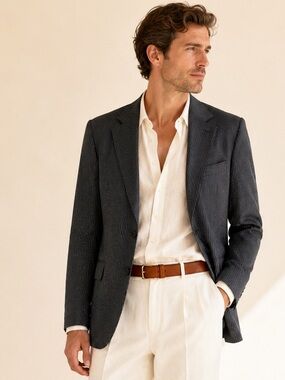 Hugo Boss Tailored Pinstripe Super 120 Wool Blazer Power sz 40R